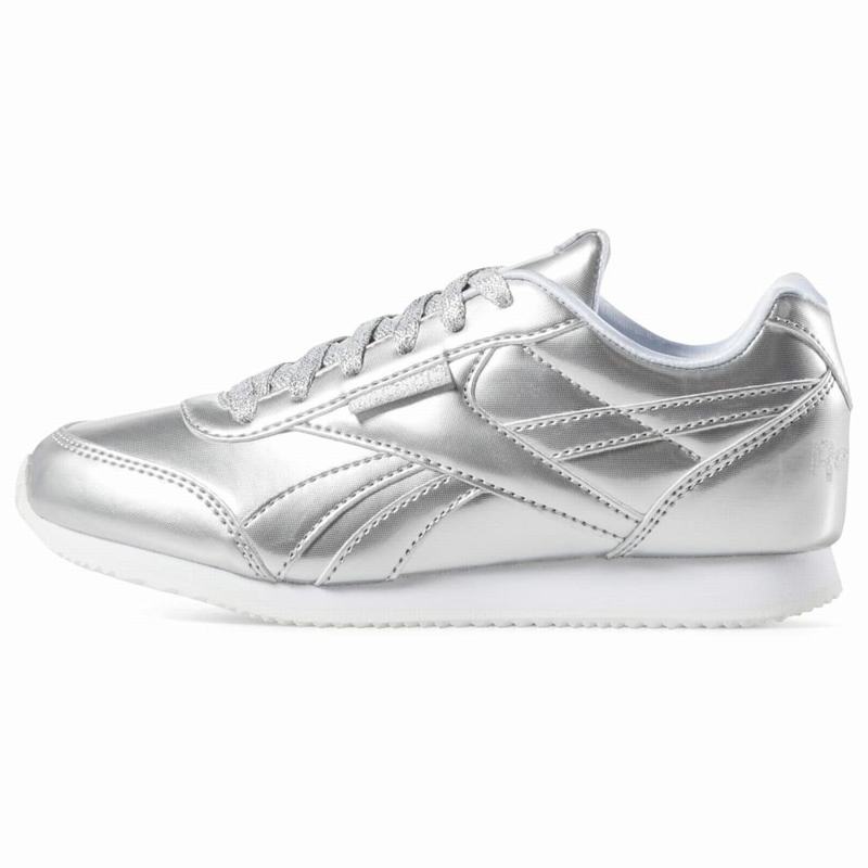 Reebok Royal Classic Jog 2 Tenisky Dievcenske - Strieborne/Biele OV2509YQ